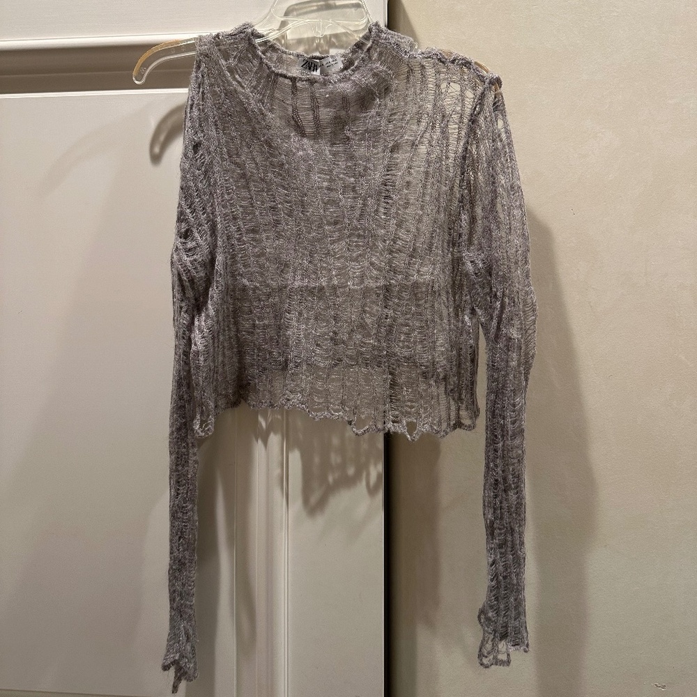 ZARA see through boho sweater Size XS